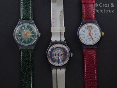 SWATCH SWATCH, lot de 3 montres automatiques comprenant les modèles suivants :

-Bresse...