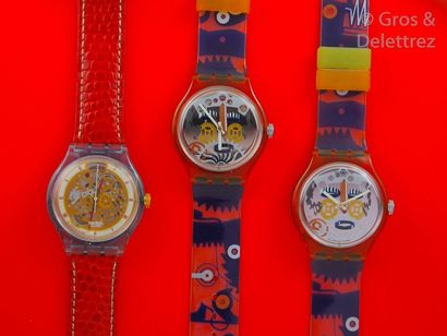 SWATCH SWATCH, lot de 3 montres automatiques comprenant les modèles suivants :

-Abendrot...