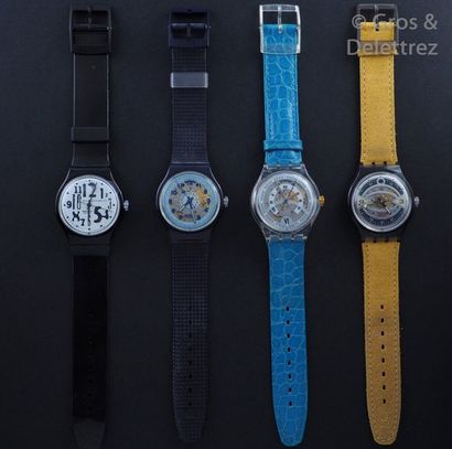 SWATCH SWATCH, lot de 4 montres automatiques comprenant les modèles suivants :

-Black...