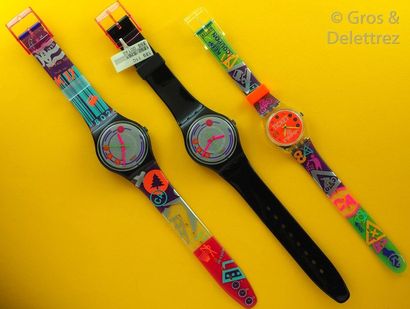 SWATCH SWATCH, lot de 3 montres comprenant les modèles suivants :

-EAN Code (Bracelet...