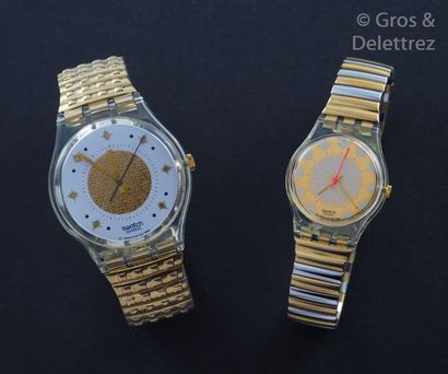 SWATCH SWATCH, lot de 2 montres comprenant les modèles suivants :

-Golden Waltz...