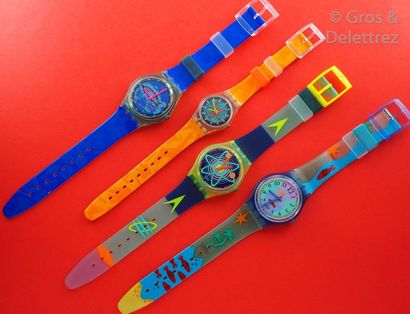 SWATCH SWATCH, lot de 4 montres comprenant les modèles suivants :

-Frische Fische...