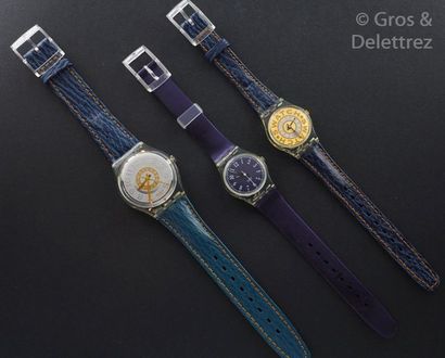 SWATCH SWATCH, lot de 3 montres comprenant les modèles suivants :

-Delave (Bracelet...