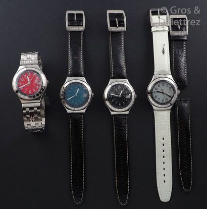 SWATCH SWATCH, lot de 4 montres comprenant les modèles suivants :

-Happy Joe Red...