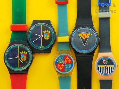 SWATCH SWATCH, lot de 5 montres comprenant les modèles suivants :

-Sir Swatch (Bracelet...