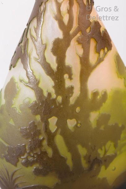 null 

ETABLISSEMENTS GALLE

Vase en verre doublé à décor dégagé à l’acide de motifs...