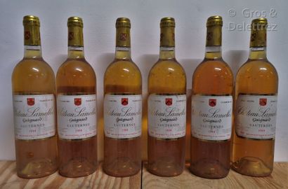 CHÂTEAU LAMOTHE GUIGNARD Sauternes 1988 6 bouteilles Étiquettes légèrement taché...