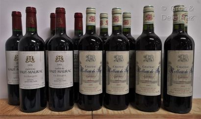 null 13 bouteilles BORDEAUX ROUGES 2005 - 5 bouteilles CHÂTEAU HAUT MAURAC - Médoc...