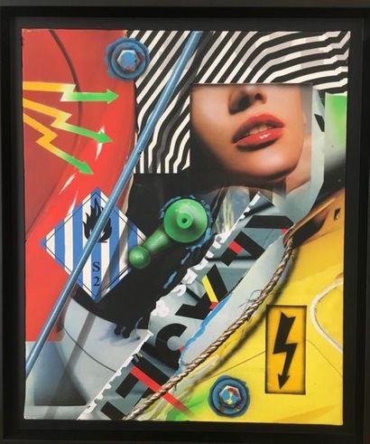 Peter Klasen "Les 3 flèches" Acrylique sur toile 2018 Dimensions: 46 x 38 cm