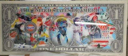 AARON Dollar "Steve Mac Queen" Tableau Technique digitale Dimensions: 140 x 60 c...