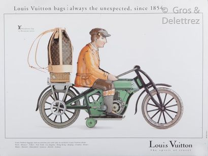 LOUIS VUITTON Ensemble de onze affiches non encadrées, dont deux "Voyage à travers...