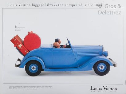 LOUIS VUITTON Ensemble de onze affiches non encadrées, dont deux "Voyage à travers...