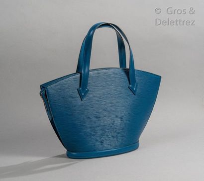 LOUIS VUITTON Bag "Saint Jacques" PM 23cm in blue epi leather, zip closure, double...
