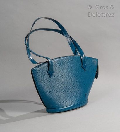 LOUIS VUITTON Bag "Saint Jacques" PM 23cm in blue epi leather, zipper, double handle....