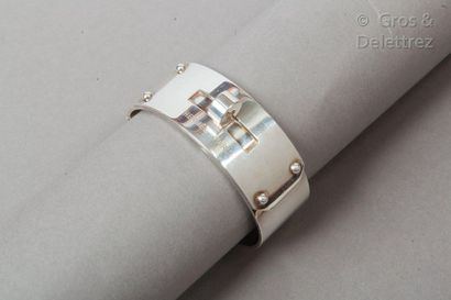 HERMES Paris Bracelet "Kelly" 40 mm in silver 925 thousandths. Pds: 79,20 grs Diam:...
