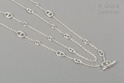 HERMES Paris Long necklace "Farandole" clasp stick in silver 950 thousandths. Weight:...