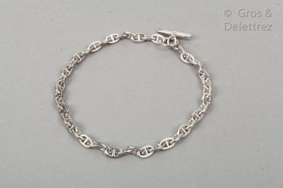 HERMES Paris Necklace "Anchor chain" PM silver 925 thousandths, forty-three links,...