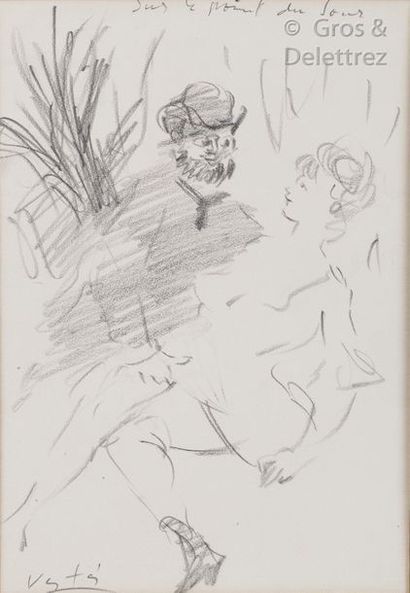null Marcel VERTES (1895-1961)
"Sur le point du jour"
Crayon sur papier, titré en...