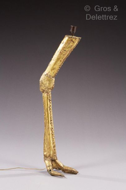 François MELIN (1941-2019) Lamp base " Gallinacée " in welded brass.

Circa 1970.

H :...