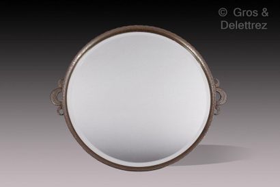 EDGAR BRANDT (1880-1960) Wrought iron circular mirror.

Signed " E.Brandt ". Circa...