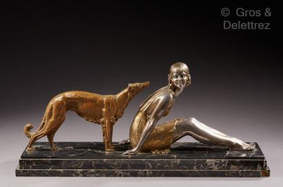 Demeter CHIPARUS (1886-1947) Bronze sculpture with a golden and silver patina showing...