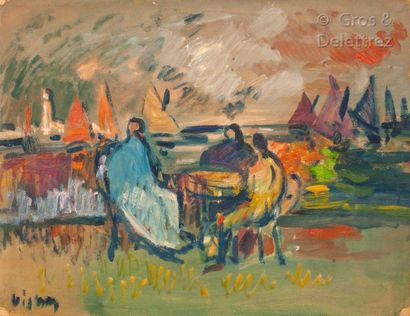 Sylvain VIGNY (1903-1970) Conversation devant le port

Huile sur papier marouflé...