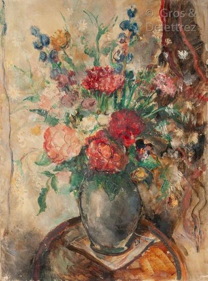 José PALMEIRO (1903-1984) Bouquet de fleurs 

Huile sur toile non signée

73 x 54 cm

Monogramme...