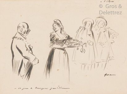 Jean-Louis FORAIN (1852-1931) At the Elysée Palace - one day the bourgeois gentleman

Brush...
