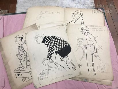 MICH, Jean-Marie Michel LIEBEAUX dit (1881-1923) Set of 19 Indian ink drawings on...