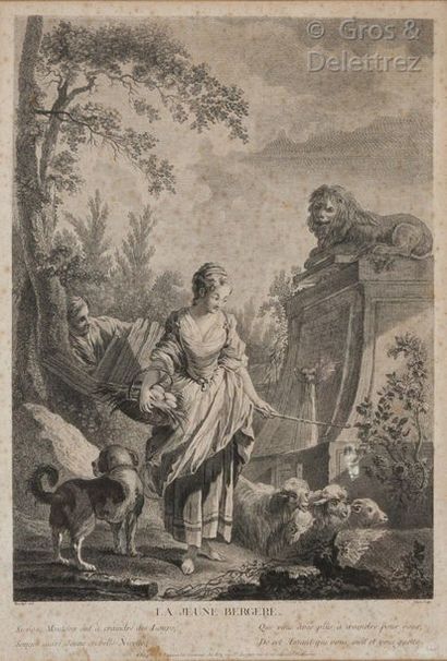 Jacques Beauvarlet et François Boucher, d’après The young shepherdess

Engraving

43...