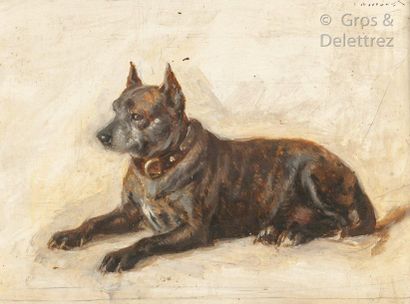 Louis-Eugène LAMBERT (1825-1900) Duchess of Hamilton's dog.

Oil on panel. Signed...