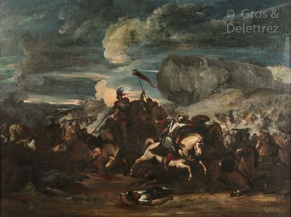 École NAPOLITAINE du XVIIe siècle, suiveur de Salvator ROSA Choc de cavalerie

Toile

Hauteur?:...