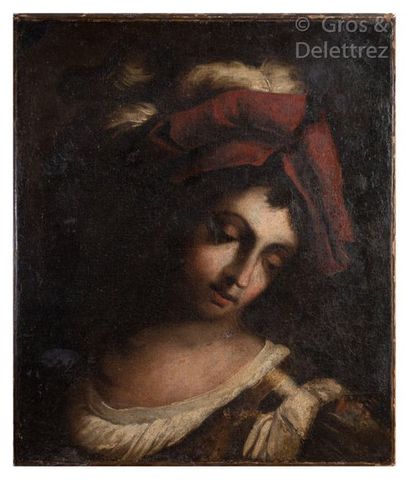 Attribué à Pietro MUTTONI dit Pietro della Vecchia (1605- 1678) Jeune page la tête...