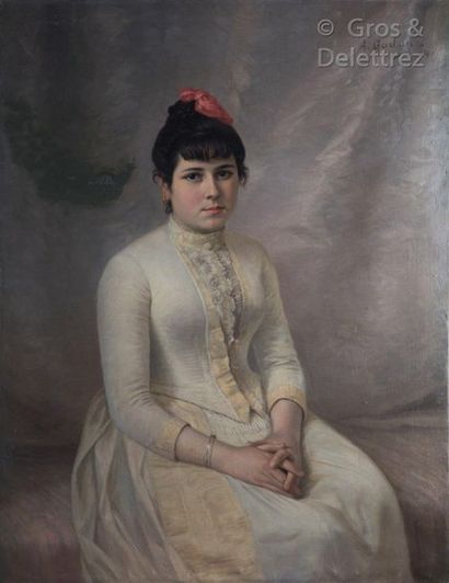 Antoine GADAN (1854-1934) Portrait d’une dame au nœud rouge

Huile sur toile, signée...