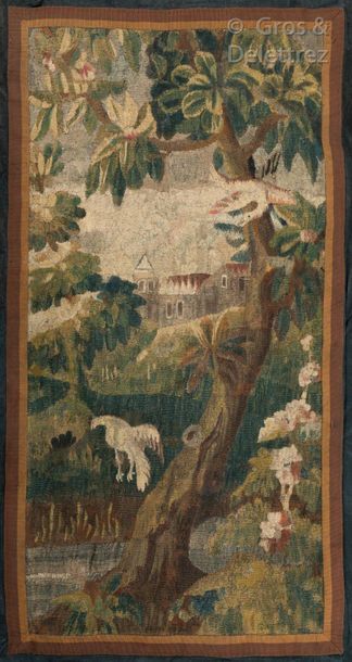 null Aubusson. Piece of tapestry forming a door made of polychrome woollen threads...