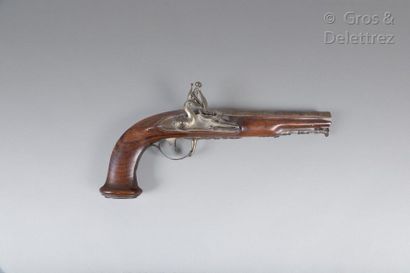 null Walnut flintlock pistol, coded on the back of the stock.

Early 19th century...