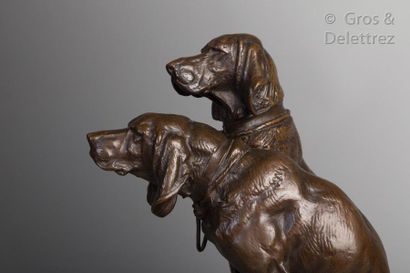 Emmanuel Fremiet (1824-1910) Deux chiens de chasse à courre

Epreuve en bronze

Fonte...