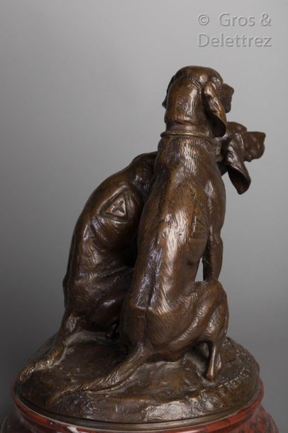 Emmanuel Fremiet (1824-1910) Two hounds to run

Bronze print

Barbedian cast iron

Height:...