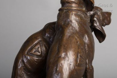 Emmanuel Fremiet (1824-1910) Two hounds to run

Bronze print

Barbedian cast iron

Height:...