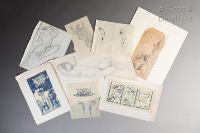 Louis SÜE (1875-1968) Female Nudes

Suite of three pencils on paper

Stamp of the...