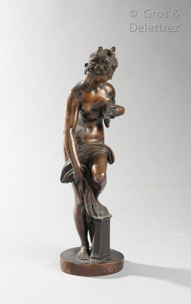 D’après Jean de Bologne Vénus

Paire d’épreuves en bronze patiné

H. 26 cm

H. 35...