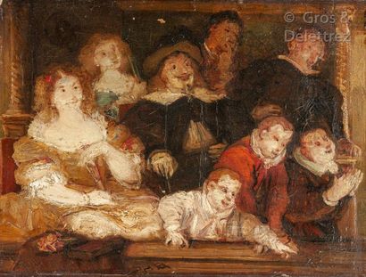 Entourage de MONTICELLI Au concert
Huile sur toile
31 x 41 cm
Manques
ACCIDENTS ET...