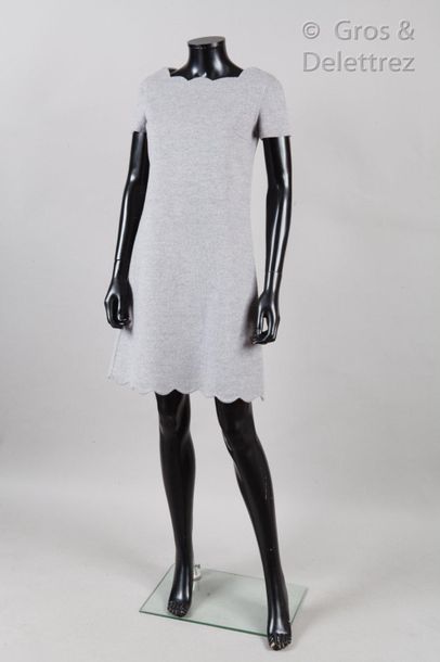CHRISTIAN DIOR Circa 2011

Dress in grey mottled angora wool, cream with rounded...