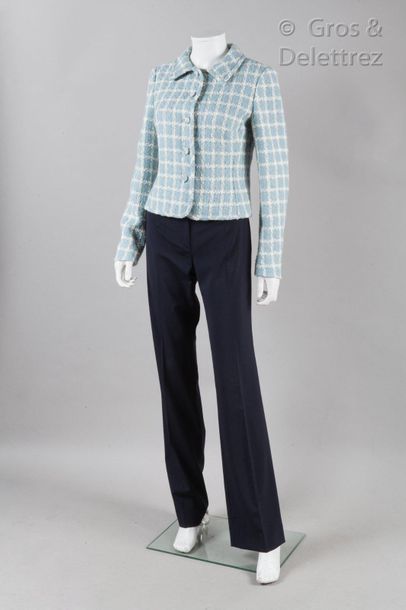 VALENTINO Circa 2009

Set consisting of a short jacket in wool with sky check pattern,...