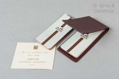 HERMES Paris pour Lucien Lelong Parfums année 1949 *Porte bloc-notes en box rouge...