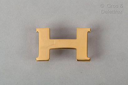 HERMES Paris *Boucle de ceinture 24mm « Mini Constance » en métal doré.