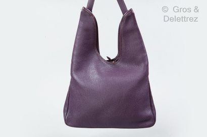 HERMES Paris made in France année 2002 *Bag " Massaï " 33cm in Clémence grape bull...