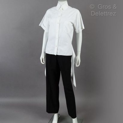 HERMÈS Paris made in France *Set consists of a white shirt, small collar, single-breasted,...