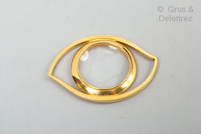 HERMES Paris *Golden metal "Eye" magnifying glass.