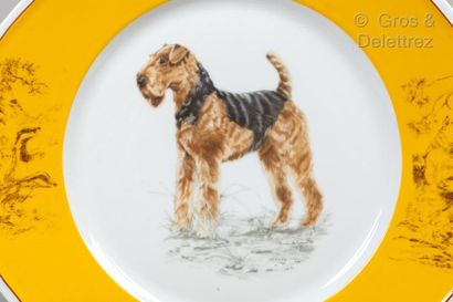 HERMÈS Paris made in France *Porcelain service "Hounds and Pointing Dogs" consisting...